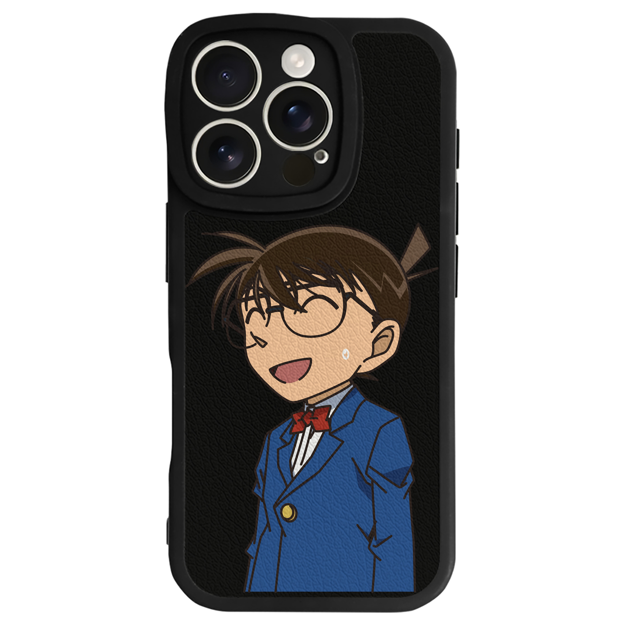 （画像用） 名探偵コナン 江戸川 コナン Detective Conan Conan Edogawa 【iPhone 16シリーズ対応】シリコンスマホケース（レザー調） 材質：シリコン